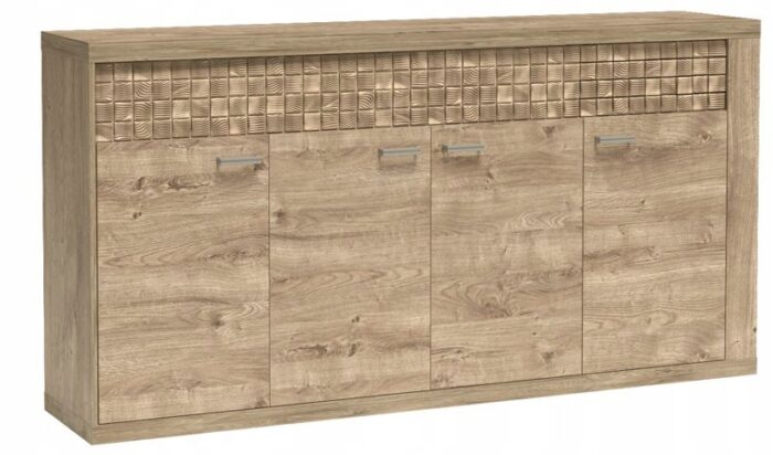 Komoda NATURAL 192 cm dąb ribbeck duża pojemna półki drzwi