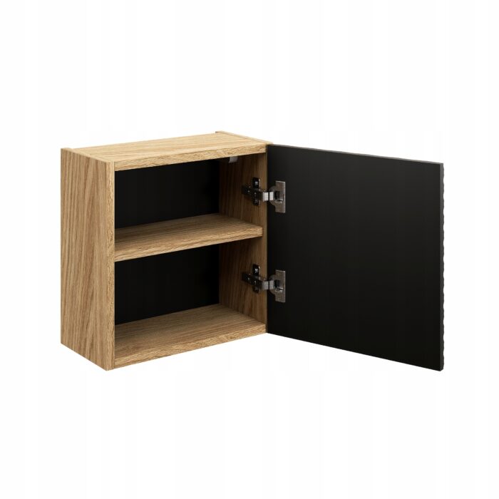 Szafka łazienkowa OCEAN 35 cm dąb czarny front 3D wisząca półka kwadrat drzwi