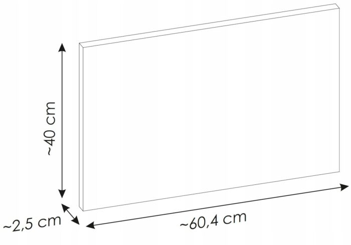 NOVA 60 cm czarna szafka łazienkowa z blatem drzwi ryflowane fronty