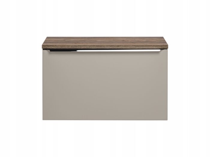 Szafka pod umywalkę SANTA FE 80 cm szary dąb wisząca blat szuflady organizer