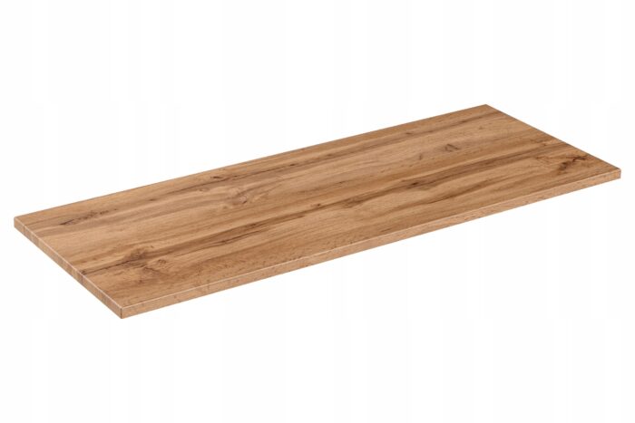 Zestaw mebli łazienkowych MADIS czarny szafka pod umywalkę blat dąb 160 cm słupek 35/136 cm