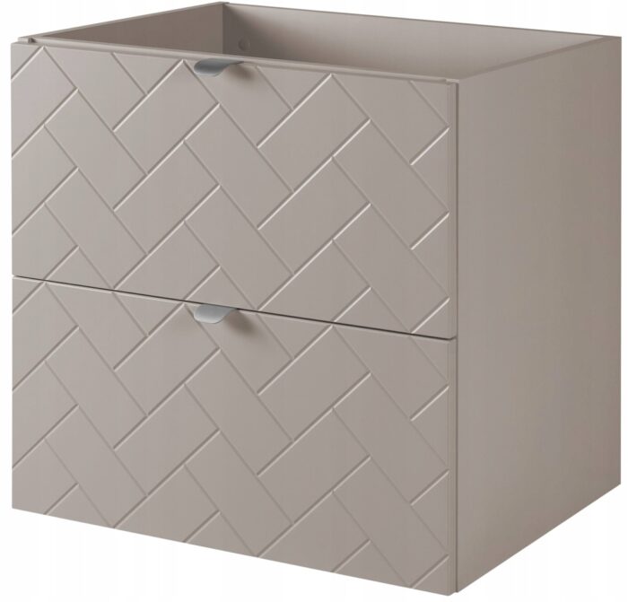 Szafka pod umywalkę MADIS 60 cm kaszmir wisząca pojemna szuflady frezowane fronty S