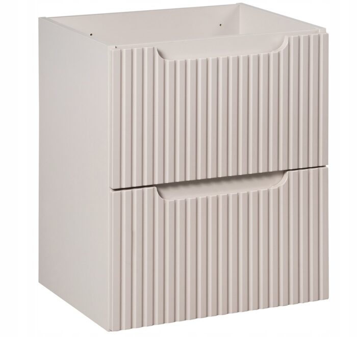 Szafka łazienkowa NOVA kaszmir 50 cm z szufladami ryflowane fronty