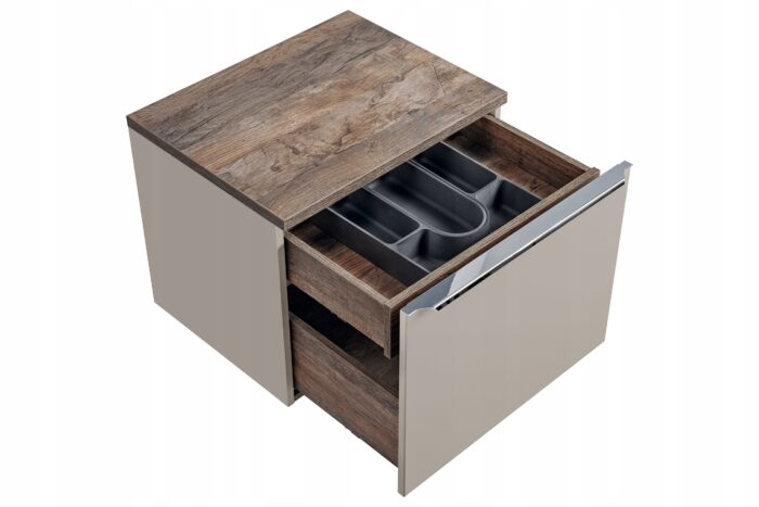 Szafka pod umywalkę SANTA FE 60 cm szary wisząca blat szuflady organizery