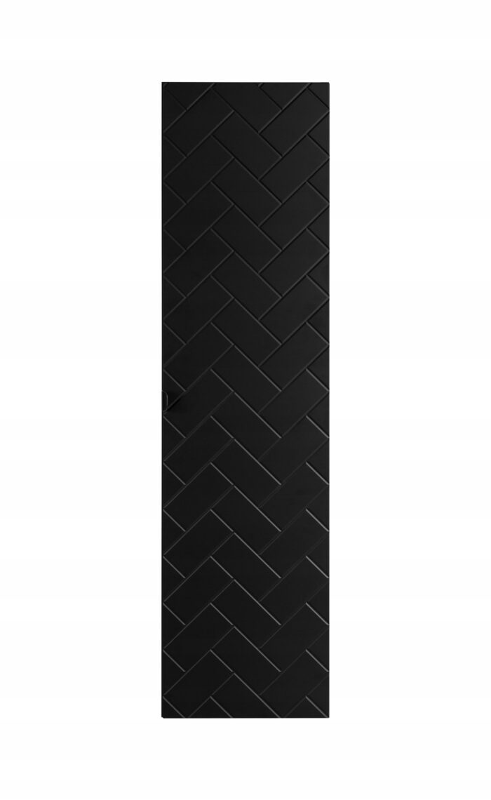 Słupek łazienkowy MADIS 35/136 cm czarny szafka wysoka frezowany front drzwi półki B