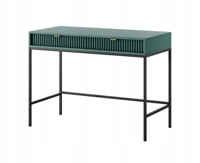 Toaletka BELLAZA L-104 cm zielona z 2 szufladami i metalowym czarnymi nogami