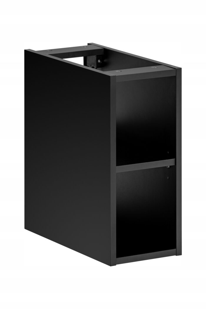 Regał łazienkowy SANTA FE 20 cm czarny wąski pod blat wiszący otwarte półki