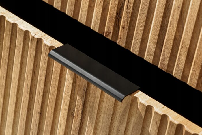 ADEL 140 cm dąb wotan szafka łazienkowa z blatem regał 4 szuflady ryflowany front