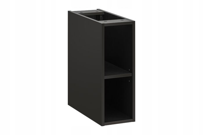 ADEL 80 cm czarna szafka łazienkowa z umywalką blat dąb wotan regał 2 szuflady ryflowany front