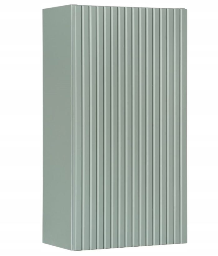 Szafka łazienkowa LINE GREEN 30 cm zielona wisząca słupek drzwi ryflowane fronty półki