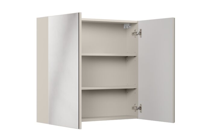 Szafka Łazienkowa z lustrem BELLA 80 cm kaszmir wisząca drzwi półki
