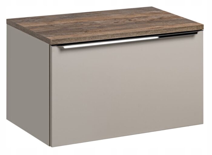 Szafka pod umywalkę SANTA FE 80 cm szary dąb wisząca blat szuflady organizer