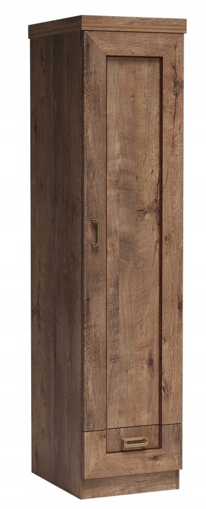 Szafka BRISTOL 46 cm dąb lefkas wąska wysoka wieszak drążek szuflada styl klasyczny