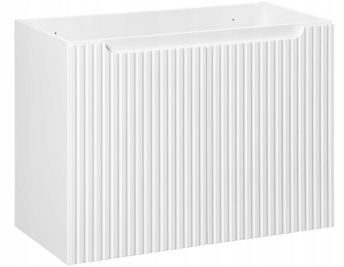 Szafka łazienkowa NOVA biały 80 cm z drzwiami ryflowane fronty