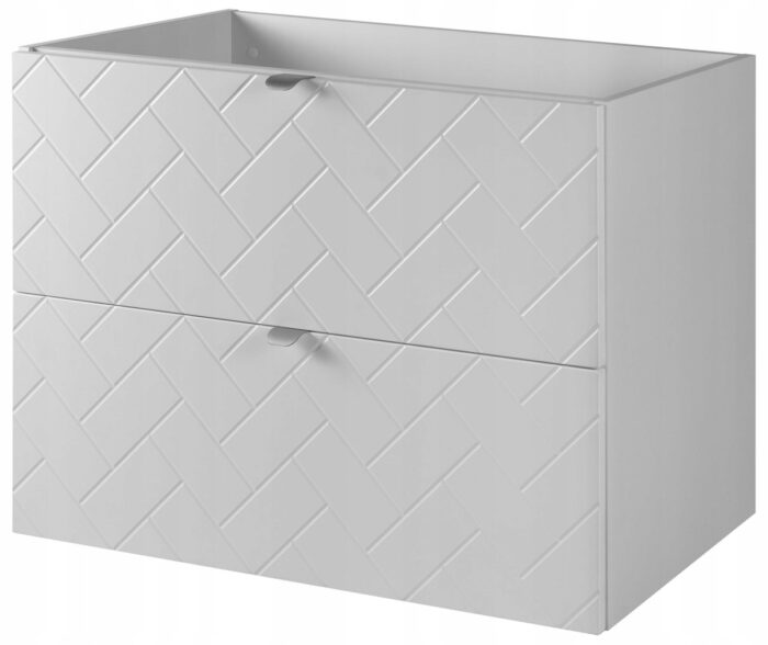 Szafka pod umywalkę MADIS 80 cm biała wisząca pojemna szuflady frezowane fronty S