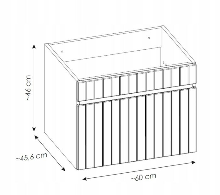 Szafka pod umywalkę ICONIC 60 cm biała wisząca szuflada frezowany front