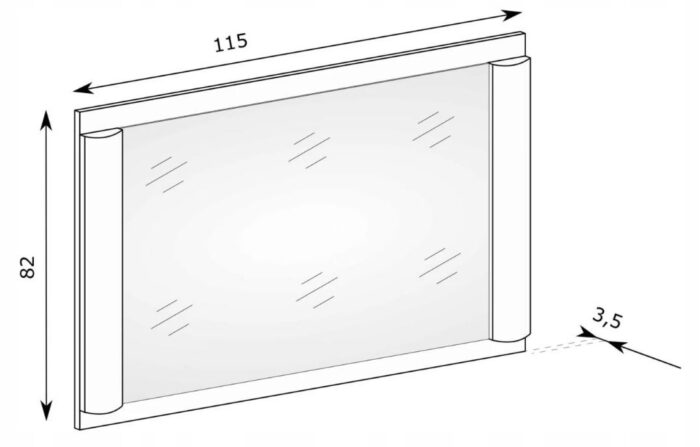 Lustro DALLAS 120 cm dąb truflowy duże w ramie