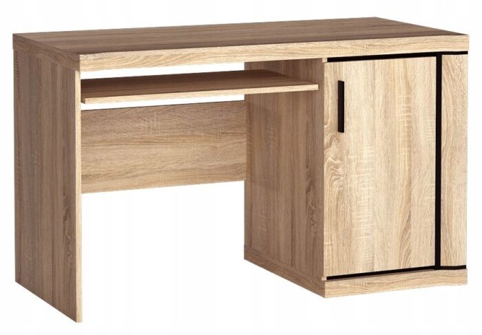 Biurko DALLAS 126 cm dąb sonoma wysuwana półka na klawiaturę