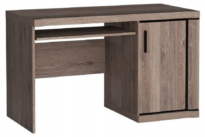 Biurko DALLAS 126 cm dąb truflowy wysuwana półka na klawiaturę