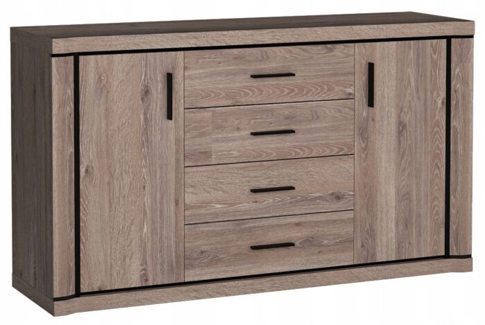 Komoda DALLAS 157 cm dąb truflowy duża pojemna szuflady drzwi