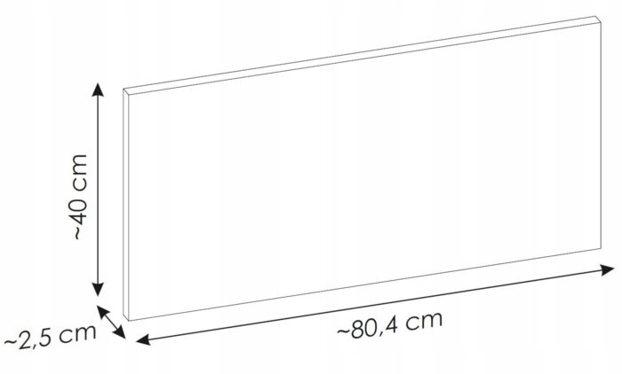 NOVA 80 cm czarna szafka łazienkowa blat dąb drzwi ryflowane fronty