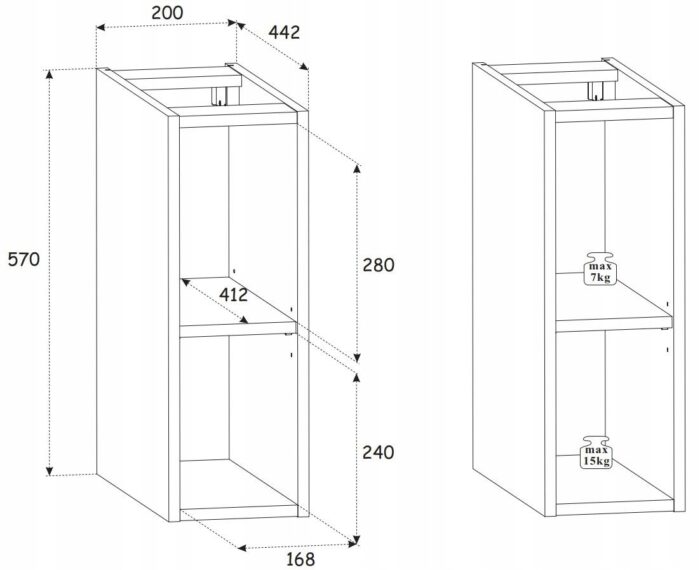 Szafka pod umywalki XILO 140 cm czarna dąb wisząca regał szuflady ryflowane fronty