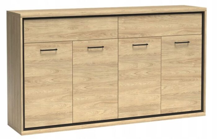 Komoda MILAN 177 cm dąb duża pojemna szuflady drzwi