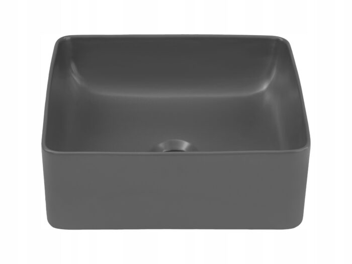 Umywalka nablatowa UM-6276 SLIM 37 cm szara ceramiczna kwadrat