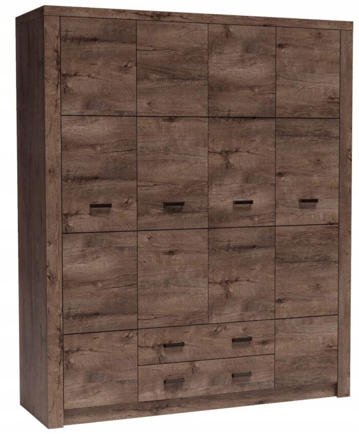 Szafa INDIANAPOLIS 178 cm jesion ciemny duża pojemna szeroka