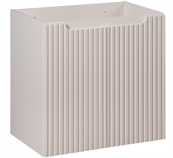 Szafka łazienkowa NOVA kaszmir 60 cm z drzwiami ryflowane fronty