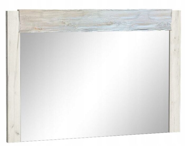 Lustro INDIANAPOLIS 120 cm craft biały duże rama drewno