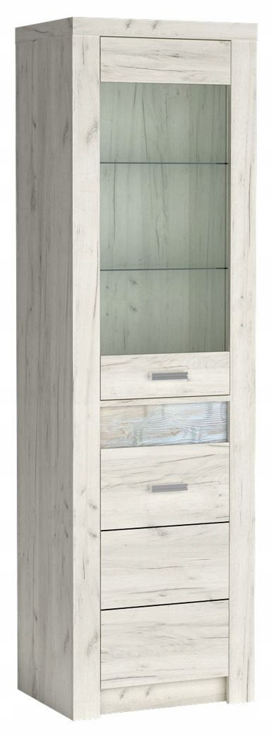 Witryna INDIANAPOLIS 56 cm craft biały wysoka szafka regał półki drzwi przeszklenia