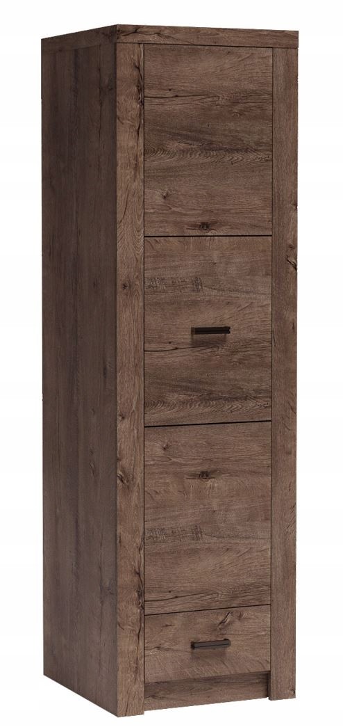 Szafa INDIANAPOLIS 56 cm jesion ciemny wysoka wąska drzwi drążek szuflada