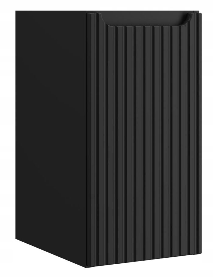 Szafka łazienkowa dolna NOVA czarny 30 cm ryflowane fronty 1 drzwi uniwersalne P/L