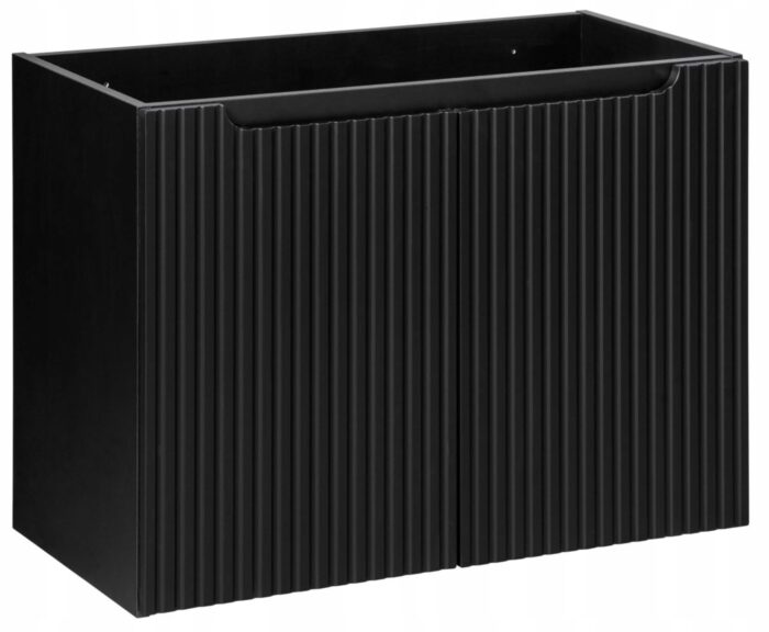 NOVA 80 cm czarna szafka łazienkowa drzwi ryflowane fronty