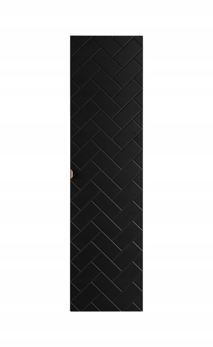 Słupek łazienkowy MADIS 35/136 cm czarny szafka wysoka frezowany front drzwi półki G