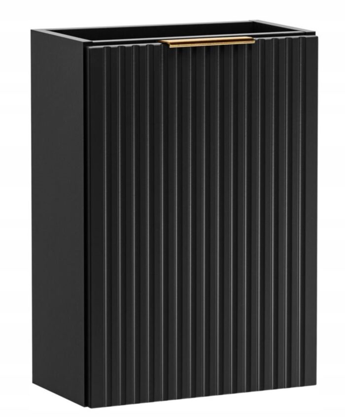 ADEL 40 cm czarna szafka łazienkowa ryflowany front uniwersalna P/L