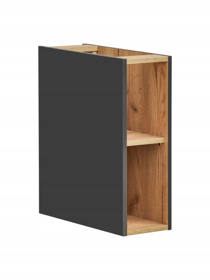 Szafka łazienkowa CAPRI 20 cm dąb craft czarna wisząca otwarta regał półki