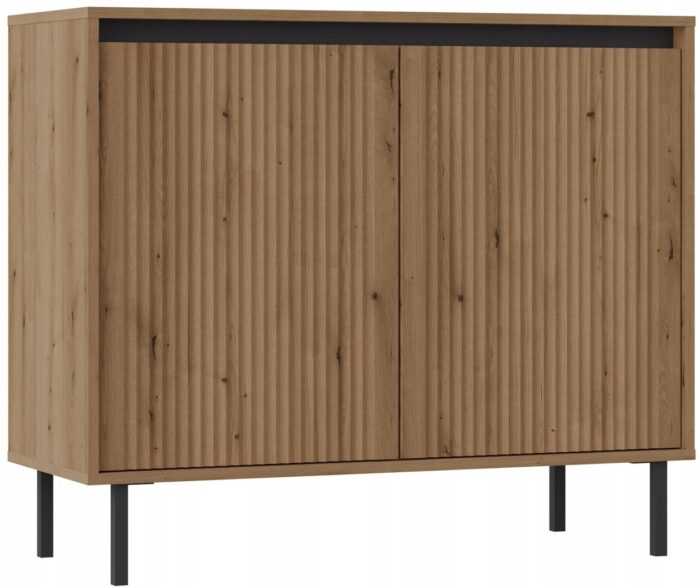 Komoda OSAKA 100 cm dąb evoke z drzwiami metalowe nogi