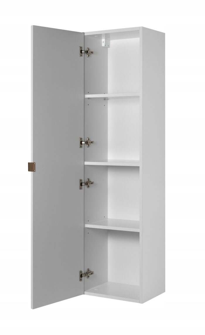 Słupek łazienkowy MADIS 35/136 cm biały szafka wysoka frezowany front drzwi półki G