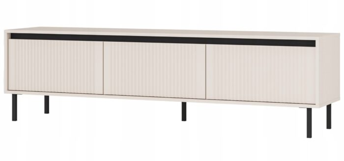 Szafka RTV OSAKA 179 cm beż piaskowy z szufladami metalowe nogi