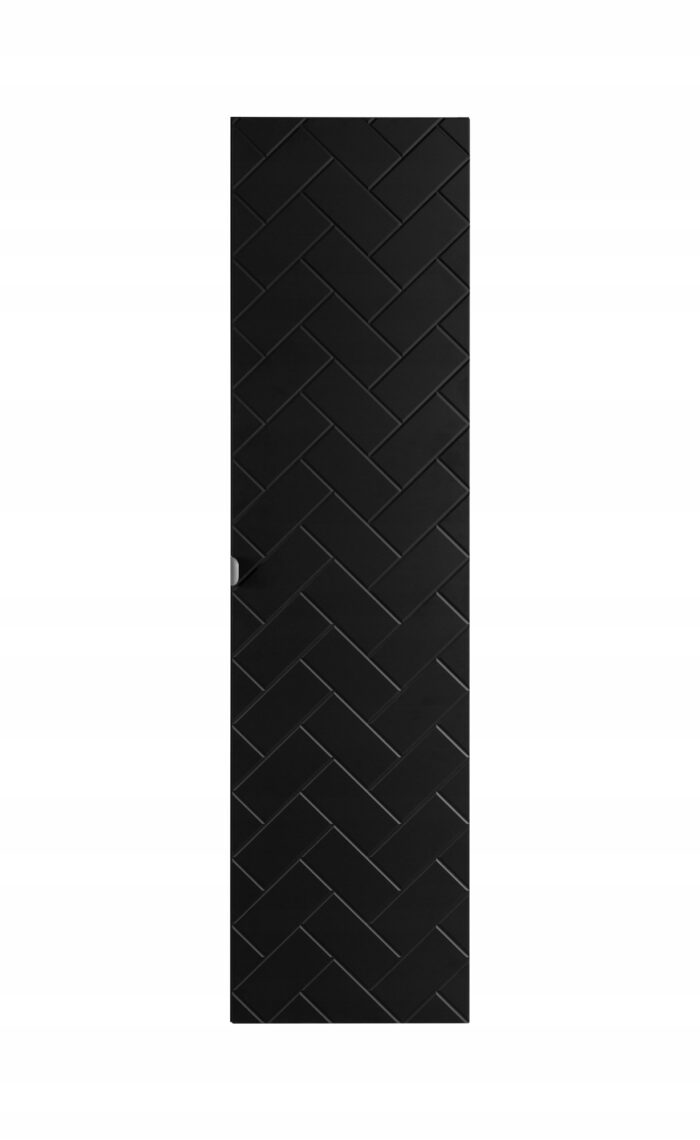Słupek łazienkowy MADIS 35/136 cm czarny szafka wysoka frezowany front drzwi półki S