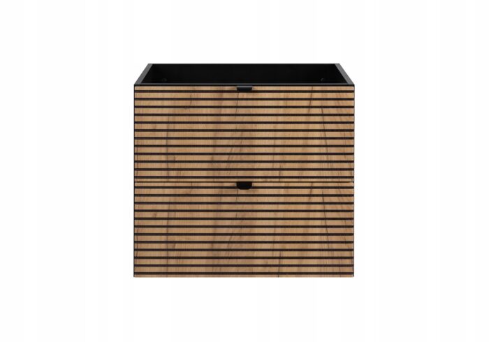 Szafka pod umywalkę LOFT 60 cm czarny dąb wisząca pojemna loft szuflady frezowane fronty