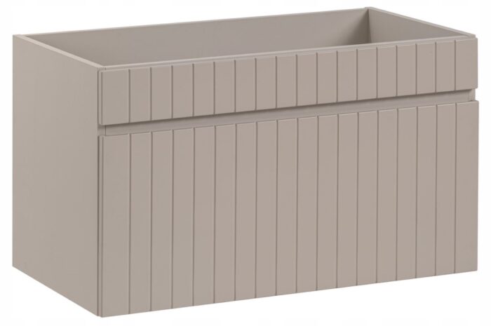 Szafka pod umywalkę ICONIC 80 cm kaszmir wisząca szuflada frezowany front