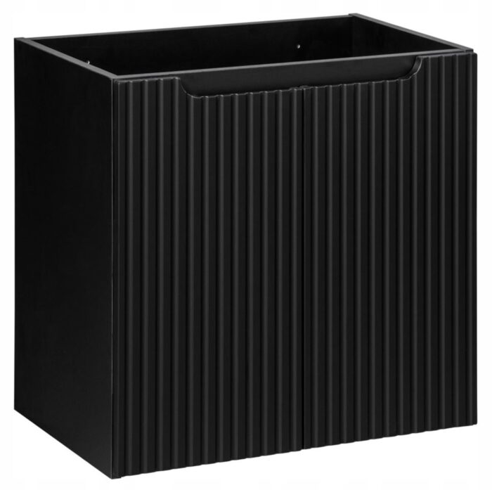 NOVA 60 cm czarna szafka łazienkowa drzwi ryflowane fronty