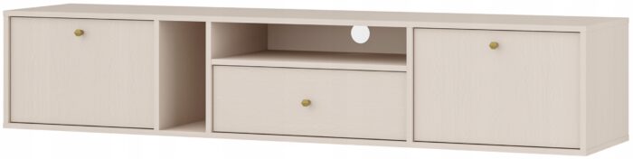 Szafka RTV AVILA 180 cm beż piaskowy wisząca z klapami szufladą i półkami