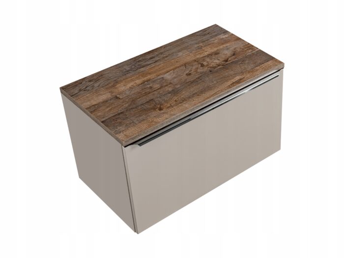 Szafka pod umywalkę SANTA FE 80 cm szary dąb wisząca blat szuflady organizer