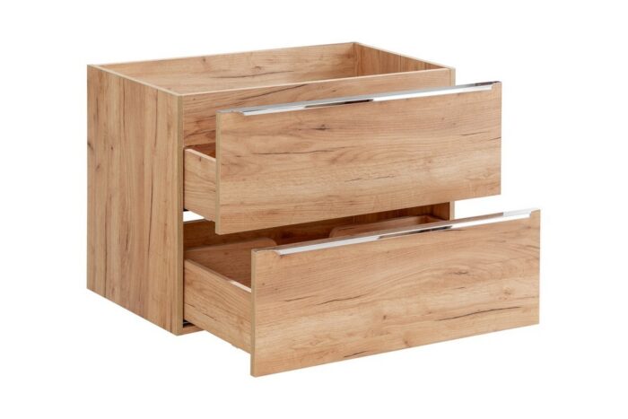 Szafka pod umywalkę CAPRI 80 cm dąb craft wisząca szuflady metalowe uchwyty