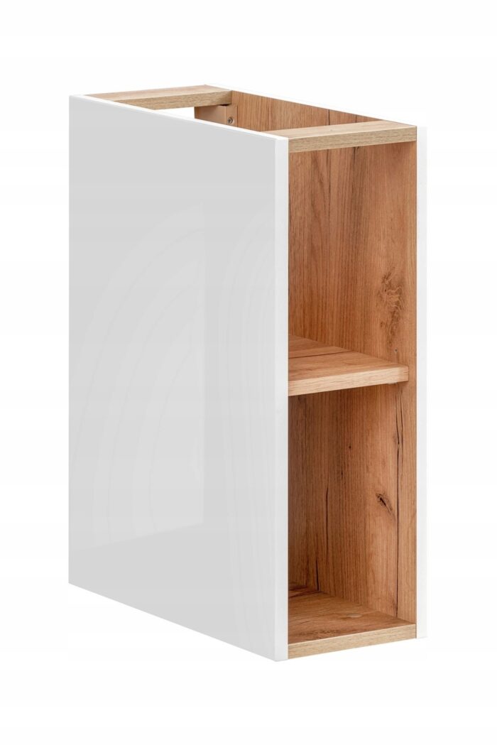 Regał łazienkowy CAPRI 20 cm cm dąb biały połysk wisząca szafka półki