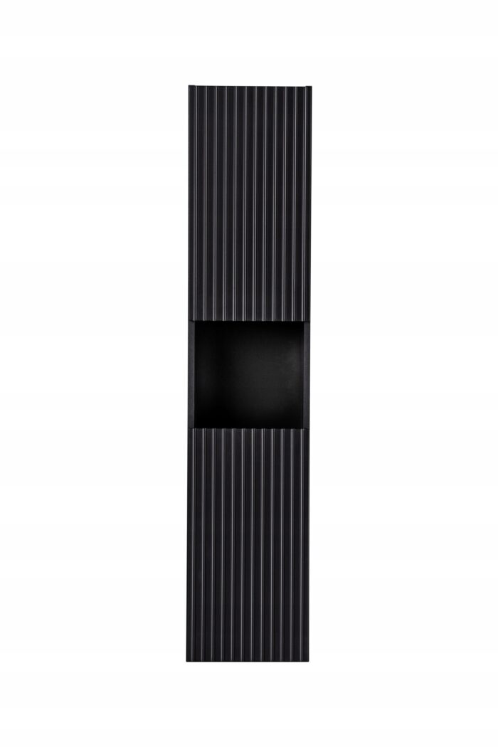 NOVA 140 cm czarny słupek łazienkowy ryflowany front 2x drzwi uniwersalne P/L